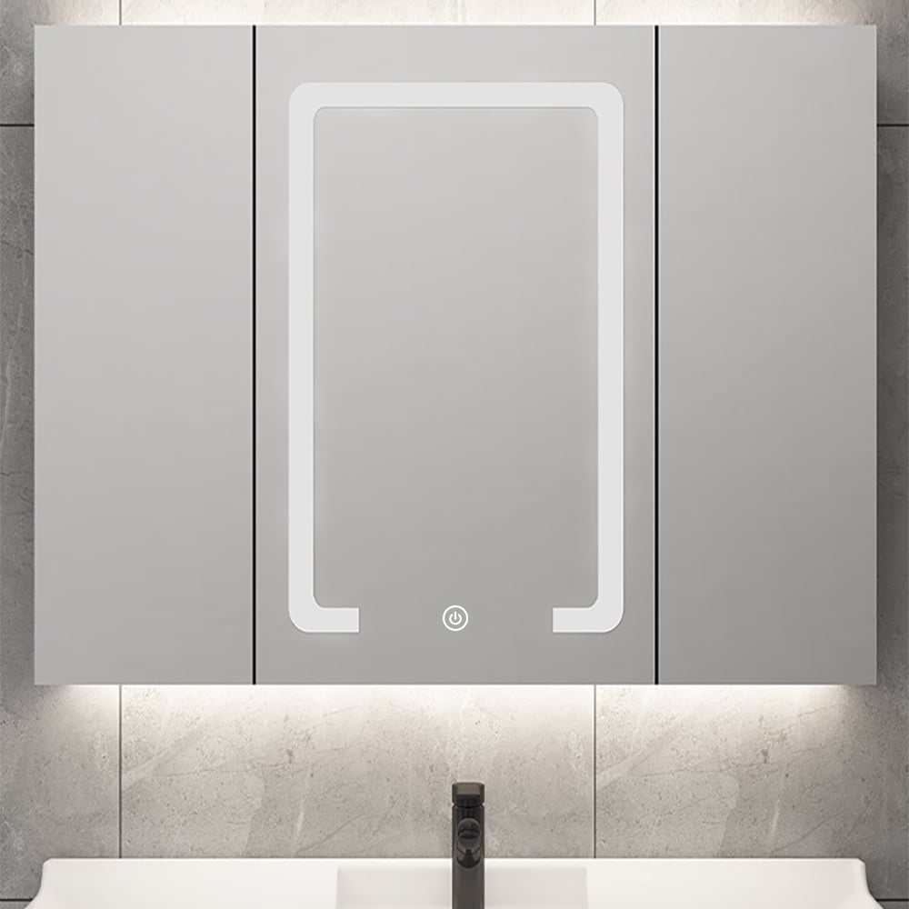 HMR - 32" Modern Wall-mounted LED Lighted Bathroom Medicine Cabinet Vanity Mirror with Storage