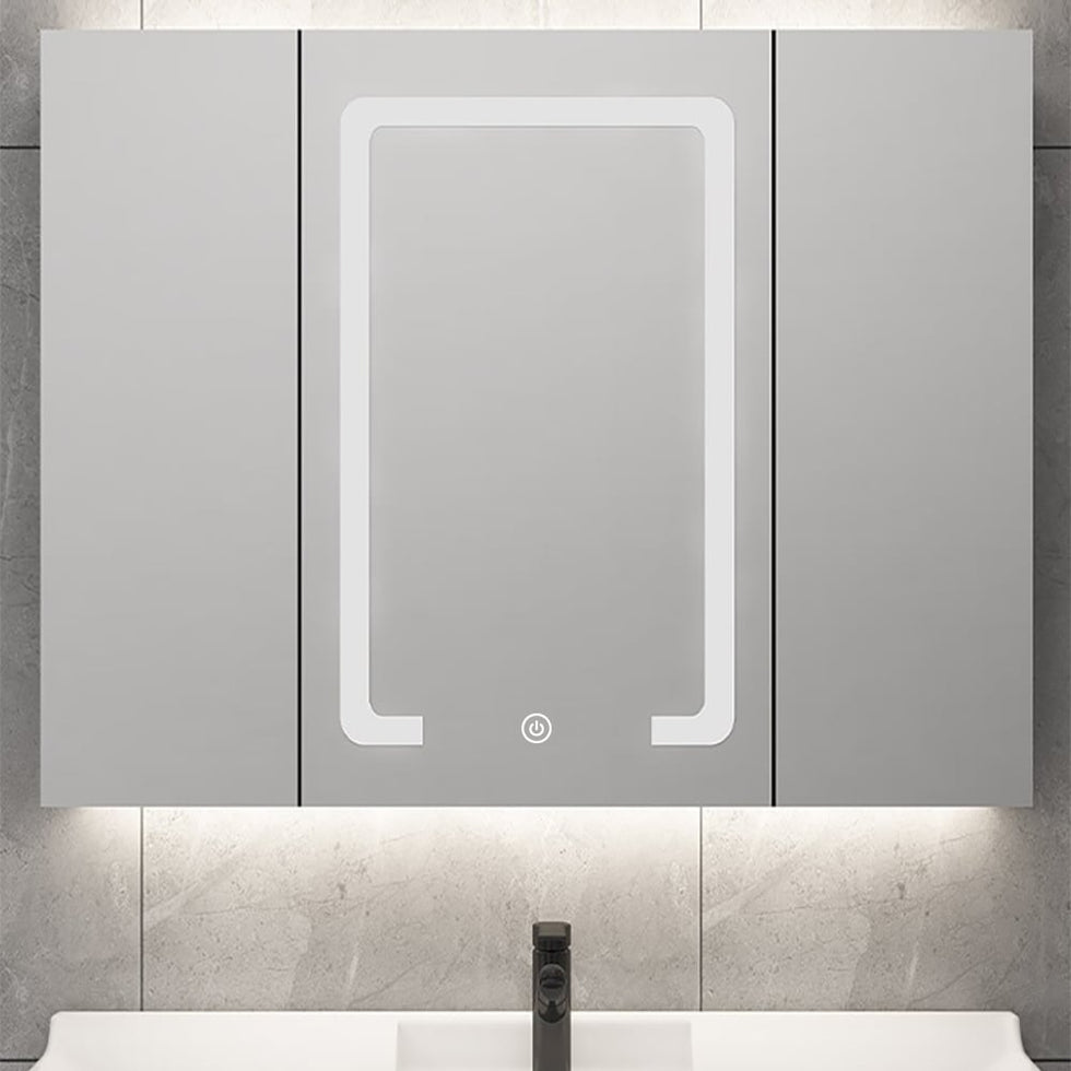 HMR - 32" Modern Wall-mounted LED Lighted Bathroom Medicine Cabinet Vanity Mirror with Storage