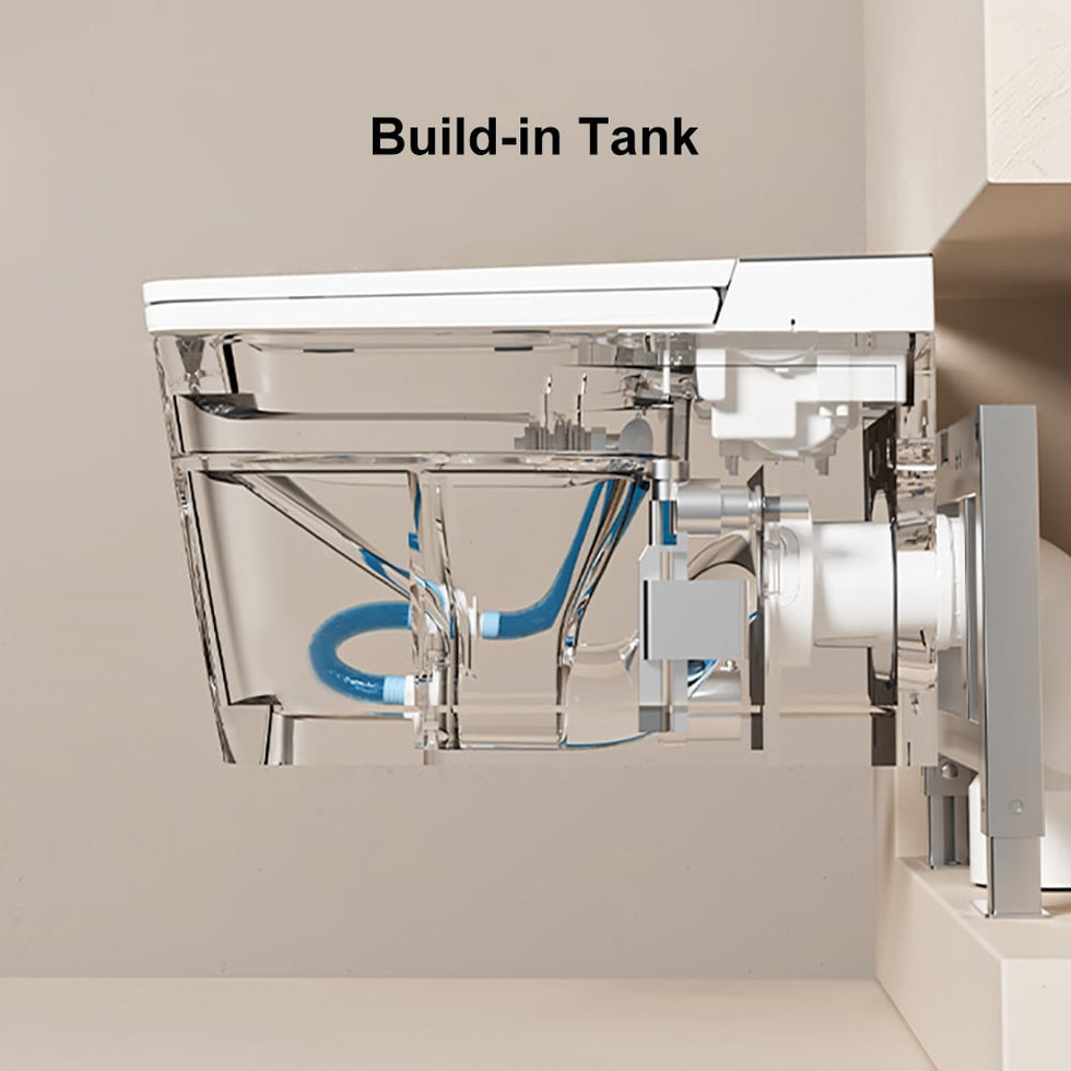 HMR - Automatic Wall-Mounted Smart Toilet with Auto Open/Close Lid 1.32 GPF