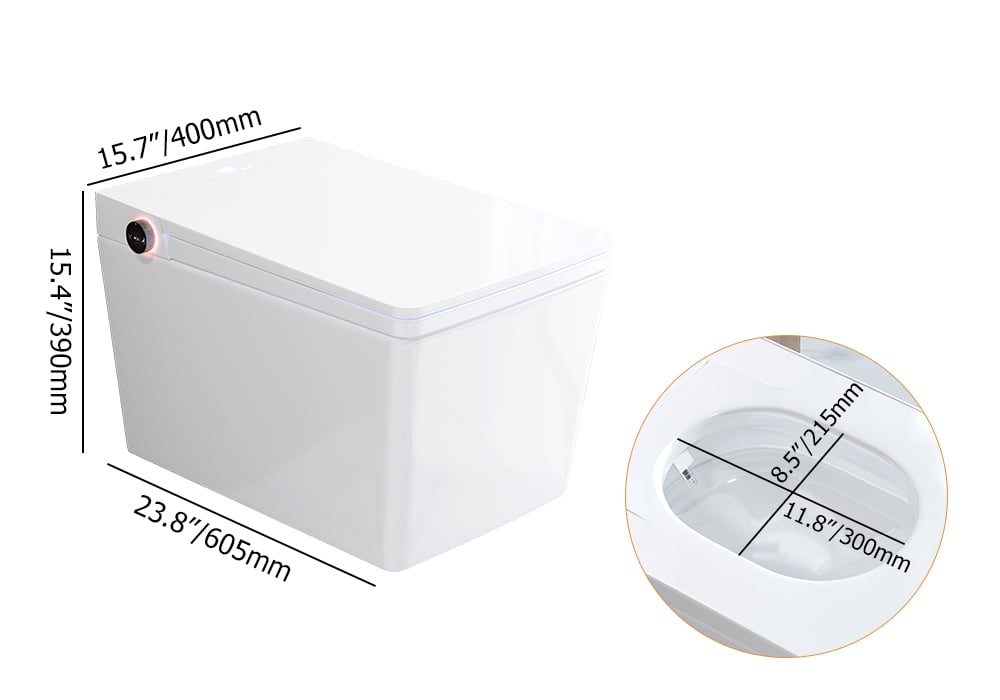 HMR - Automatic Wall-Mounted Smart Toilet with Auto Open/Close Lid 1.32 GPF