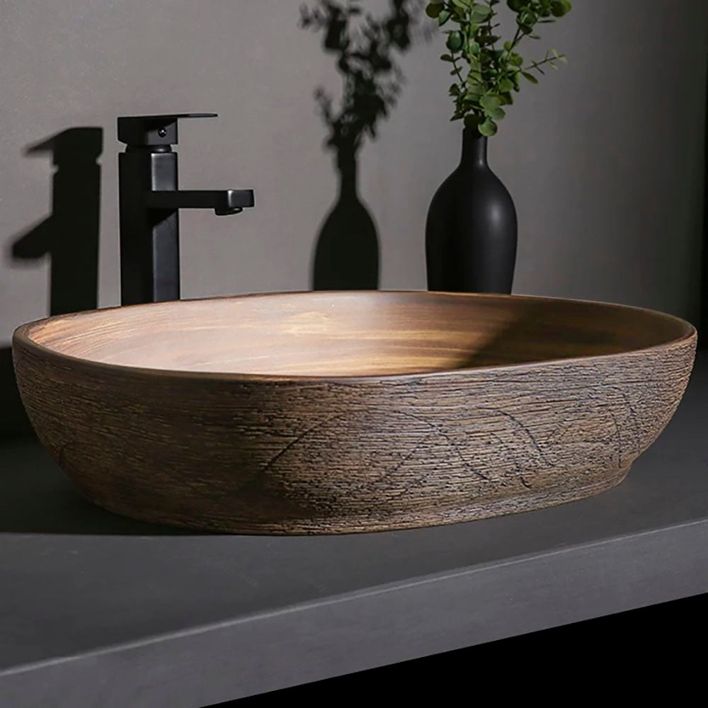HMR - Ceramic Bathroom Vessel Sink Retro Washbasin
