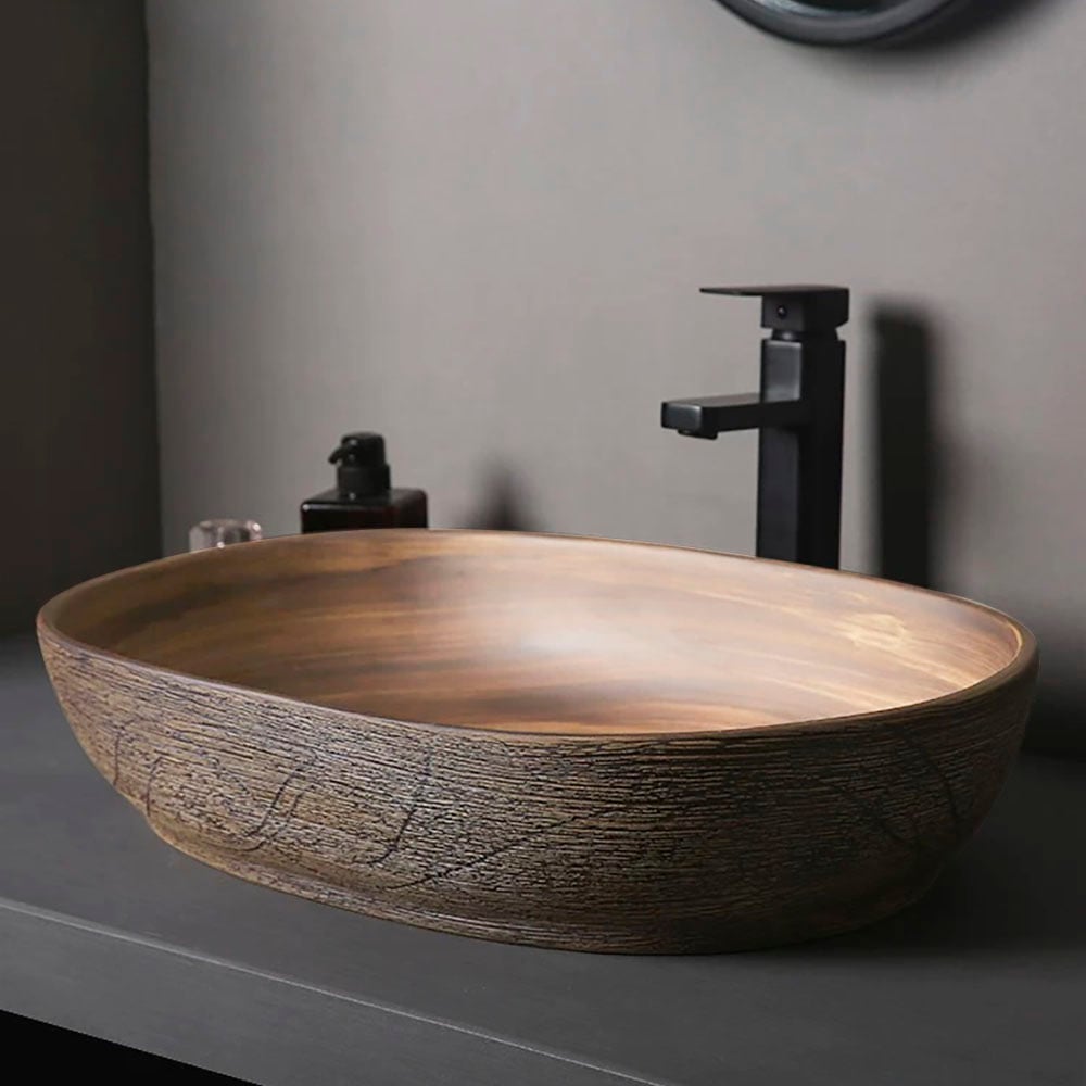 HMR - Ceramic Bathroom Vessel Sink Retro Washbasin