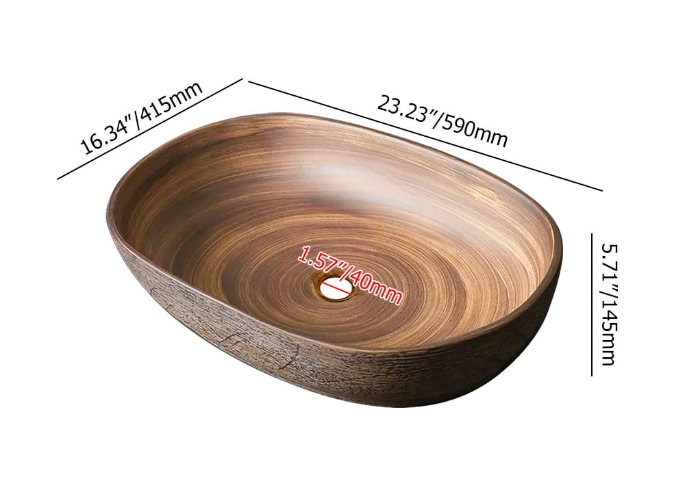 HMR - Ceramic Bathroom Vessel Sink Retro Washbasin