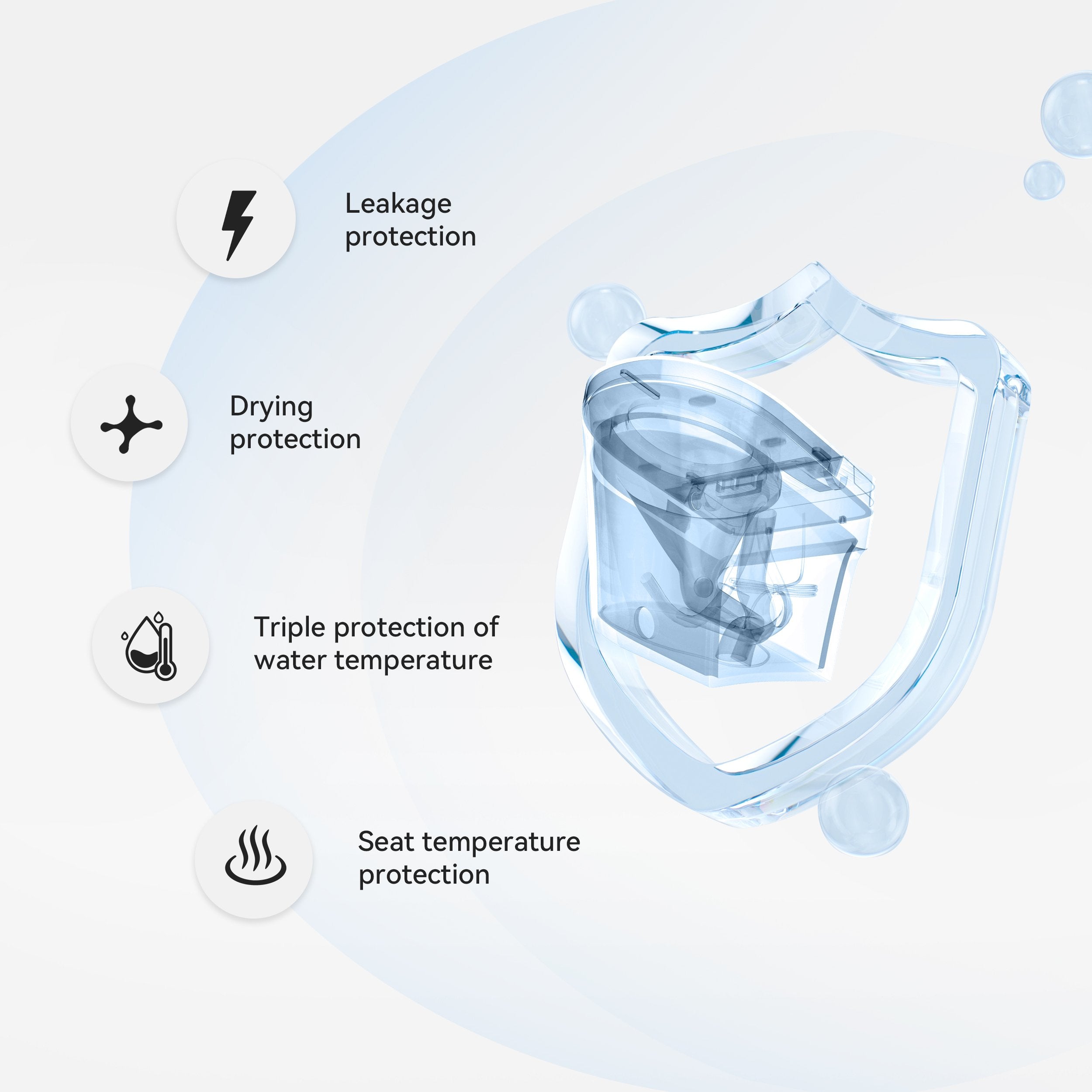 HMR - Automatic Smart Bidet Toilet with Rear Ambient Light 1.32 GPF