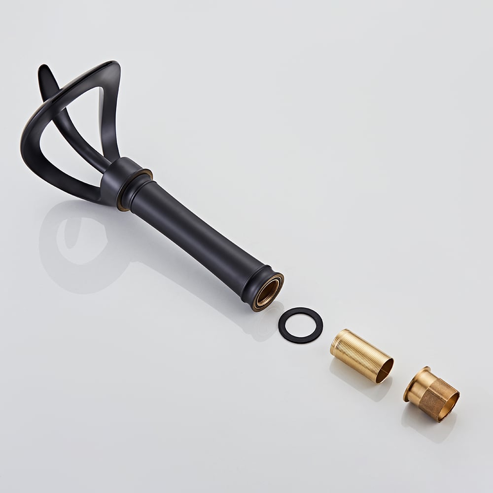 HMR - Modern Elegant Waterfall Bathroom Vessel Sink Faucet Single Handle Solid Brass