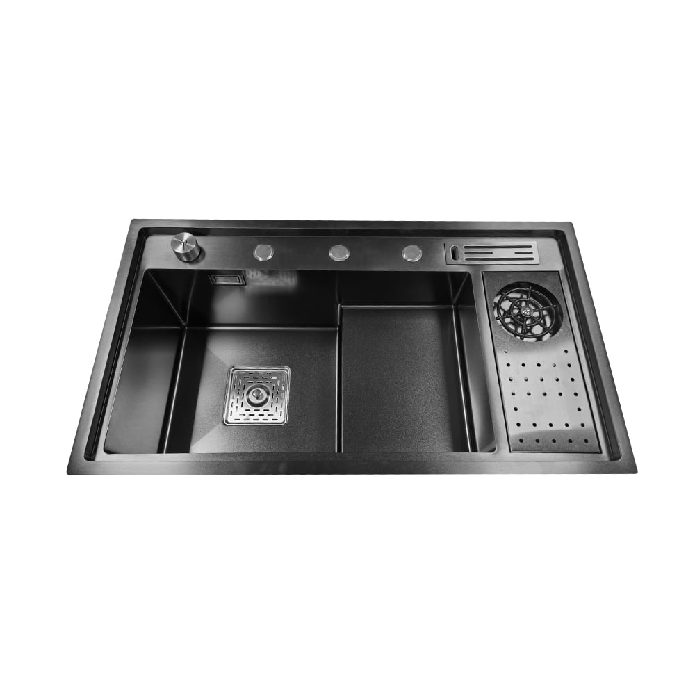 HMR - Drop-in Kitchen Sink Workstation With High-pressure Cup Washer Stainless Steel