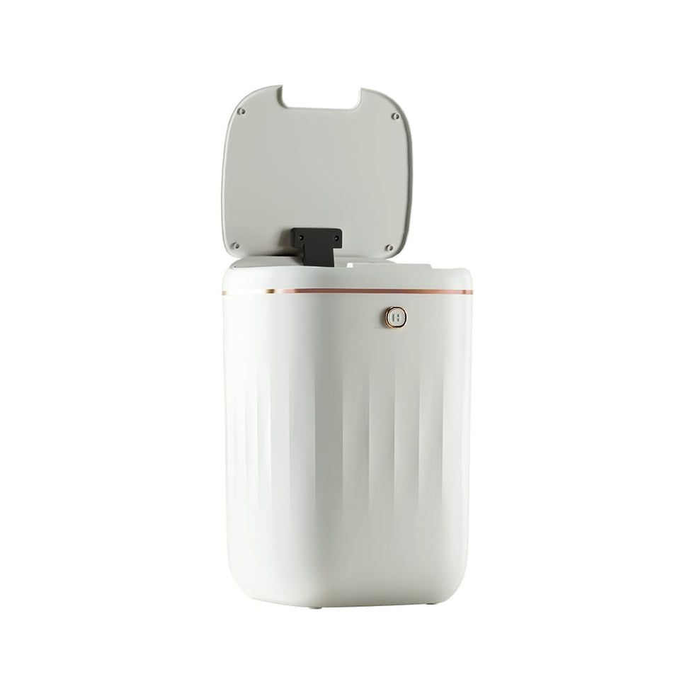 HMR - Automatic Touchless Motion Sensor Trash Can White Smart Garbage Can for Bathroom Kitchen