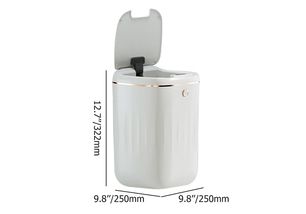 HMR - Automatic Touchless Motion Sensor Trash Can White Smart Garbage Can for Bathroom Kitchen