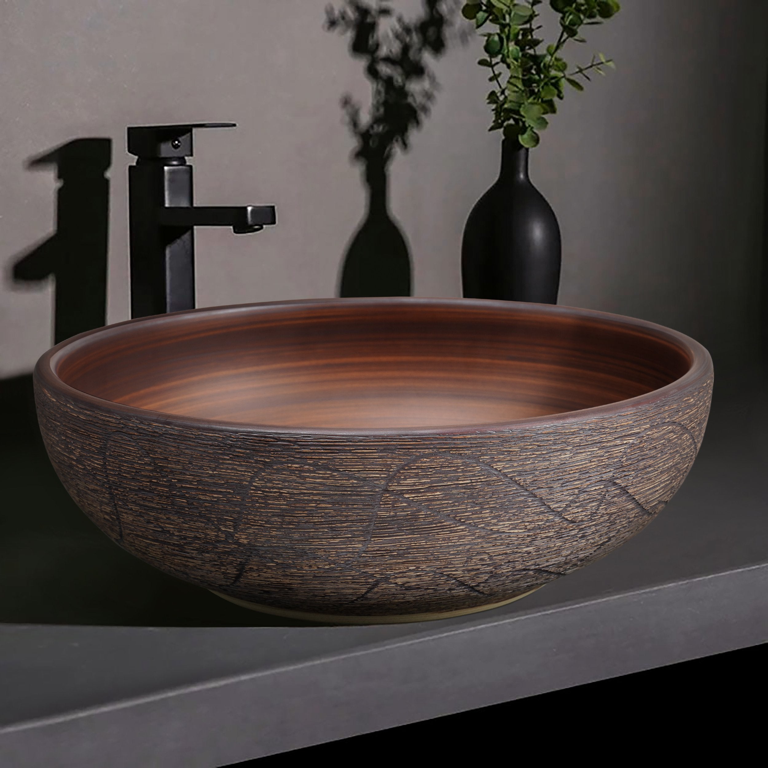 HMR - Ceramic Bathroom Vessel Sink Retro Washbasin