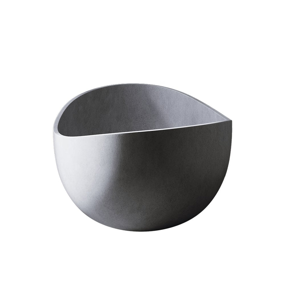 HMR - 63" Industrial Oval Freestanding Cement Soaking Bathtub