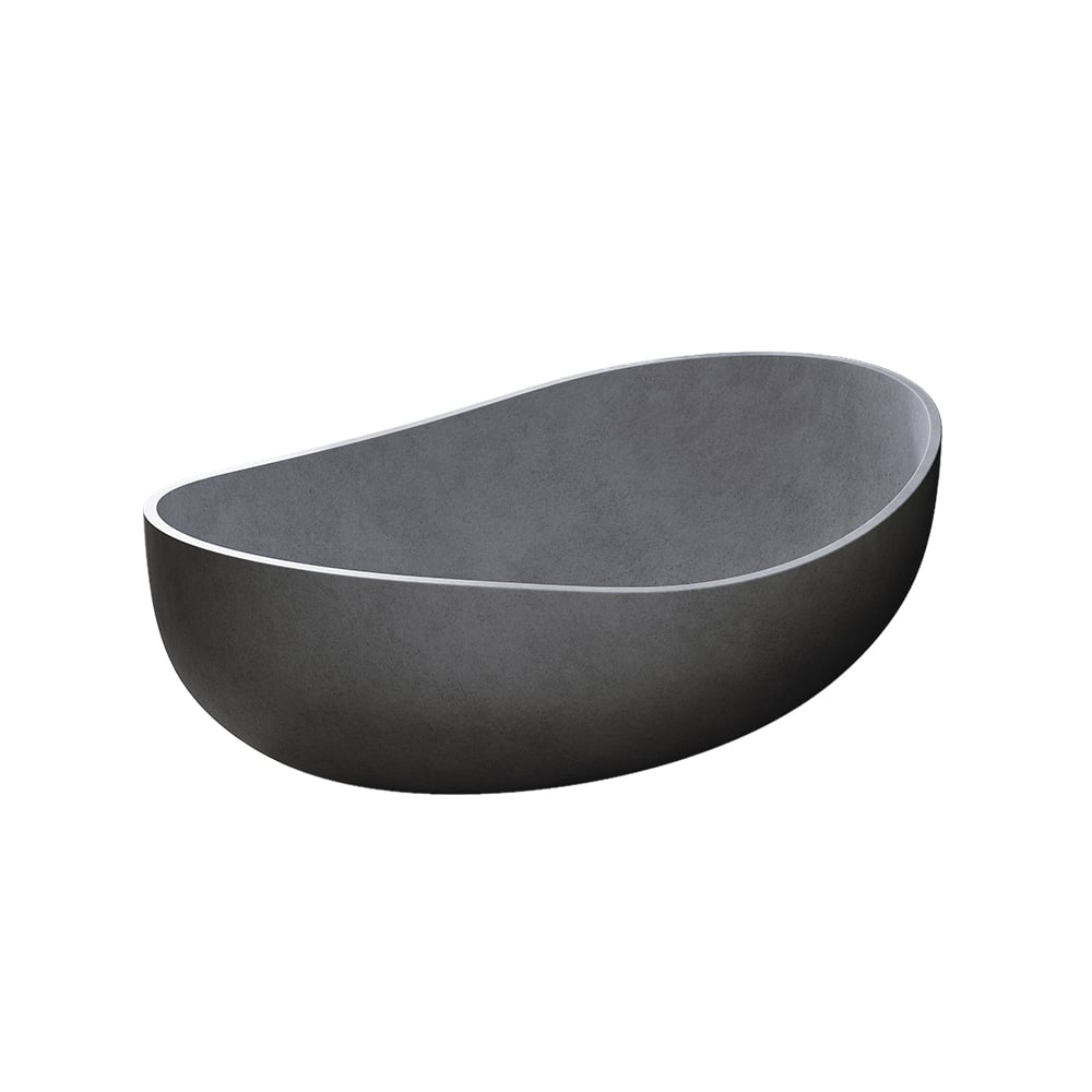 HMR - 63" Industrial Oval Freestanding Cement Soaking Bathtub