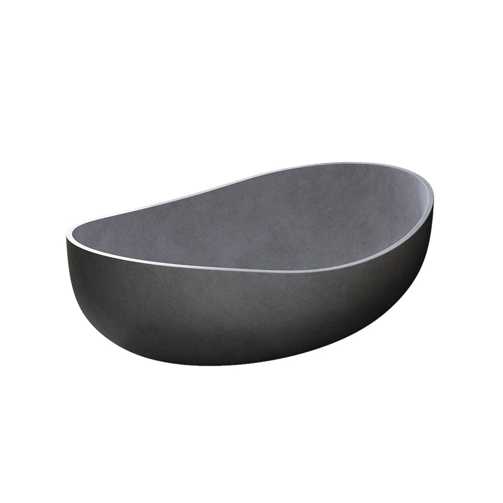 HMR - 63" Industrial Oval Freestanding Cement Soaking Bathtub