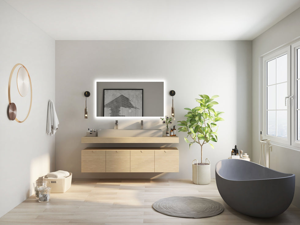 HMR - 63" Industrial Oval Freestanding Cement Soaking Bathtub