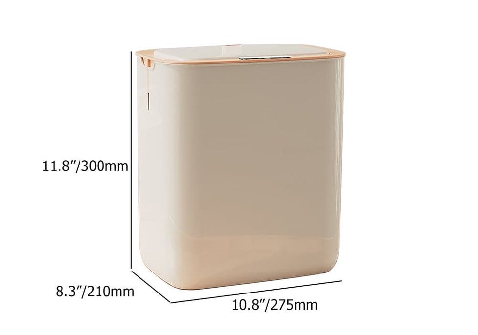 HMR - Rectangular Bathroom Touchless Sensor Trash Can Garbage Can with Lid