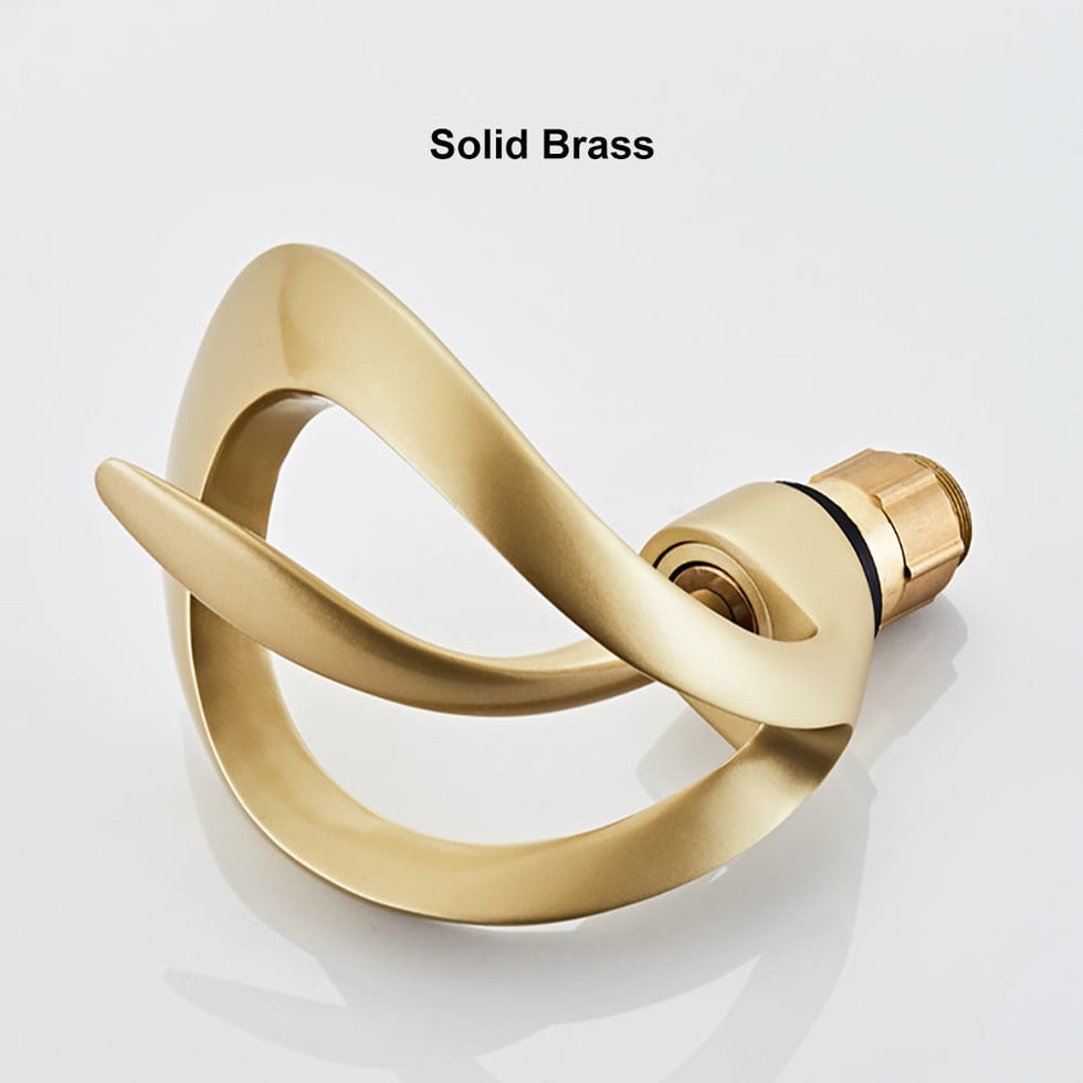 HMR - Waterfall Bathroom Sink Faucet Single Handle Solid Brass
