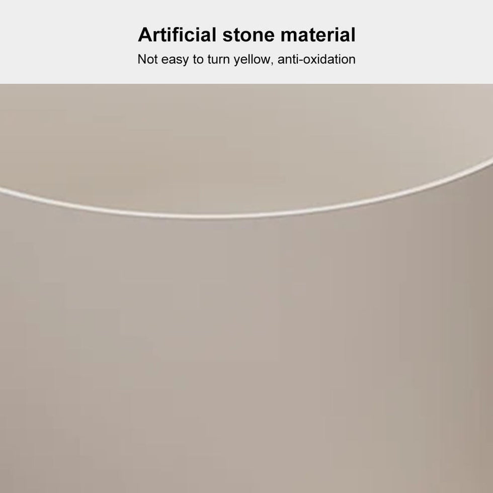 HMR - 41" Japanese Modern Round Freestanding Stone Soaking Bathtub White