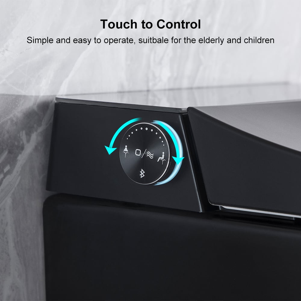 HMR - Set of Two Automatic Wall-Mounted Smart Bidet Toilet with In-Wall Tank Black 1.58 GPF