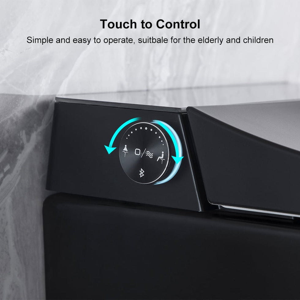 HMR - Set of Two Automatic Wall-Mounted Smart Bidet Toilet with In-Wall Tank Black 1.58 GPF