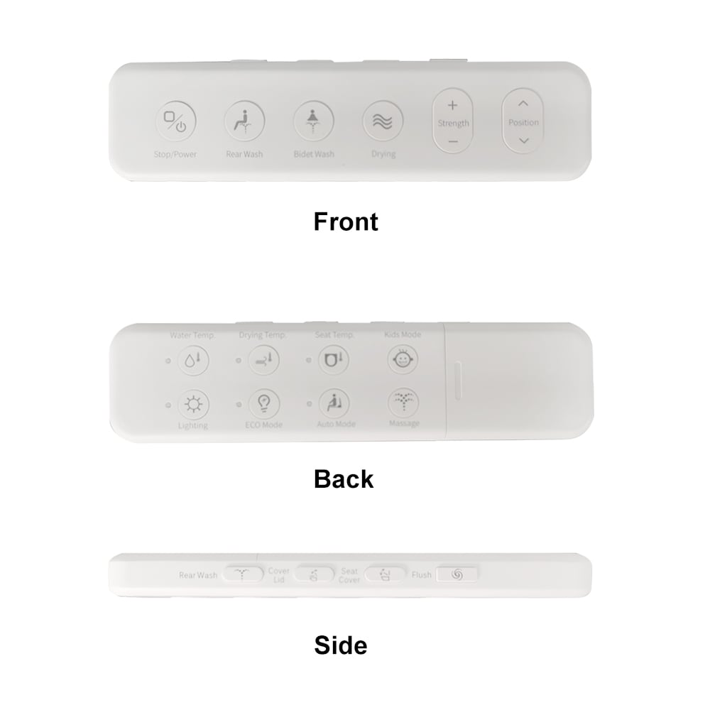 HMR - Set of Two Automatic Wall-Mounted Smart Bidet Toilet with In-Wall Tank Black 1.58 GPF