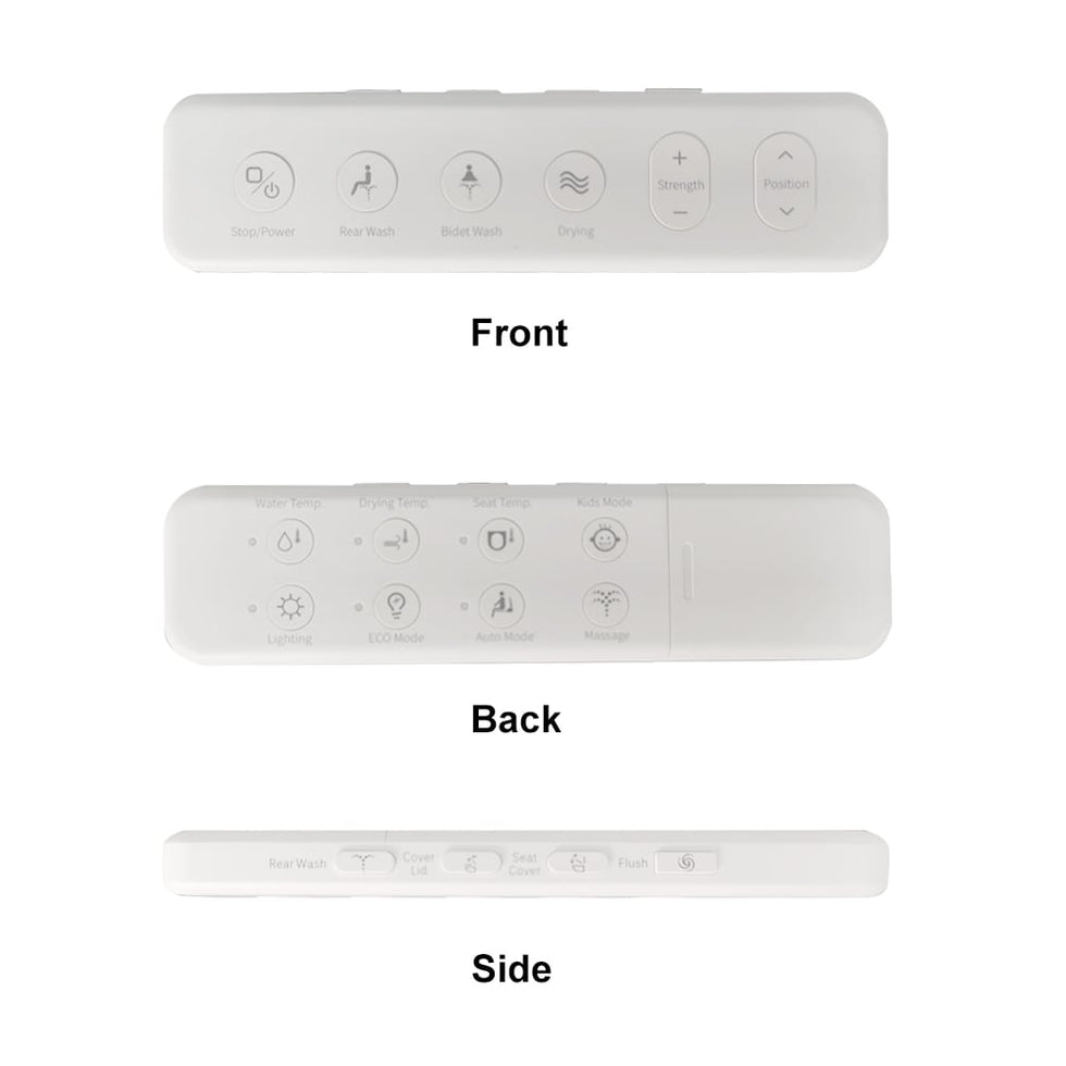 HMR - Set of Two Automatic Wall-Mounted Smart Bidet Toilet with In-Wall Tank Black 1.58 GPF