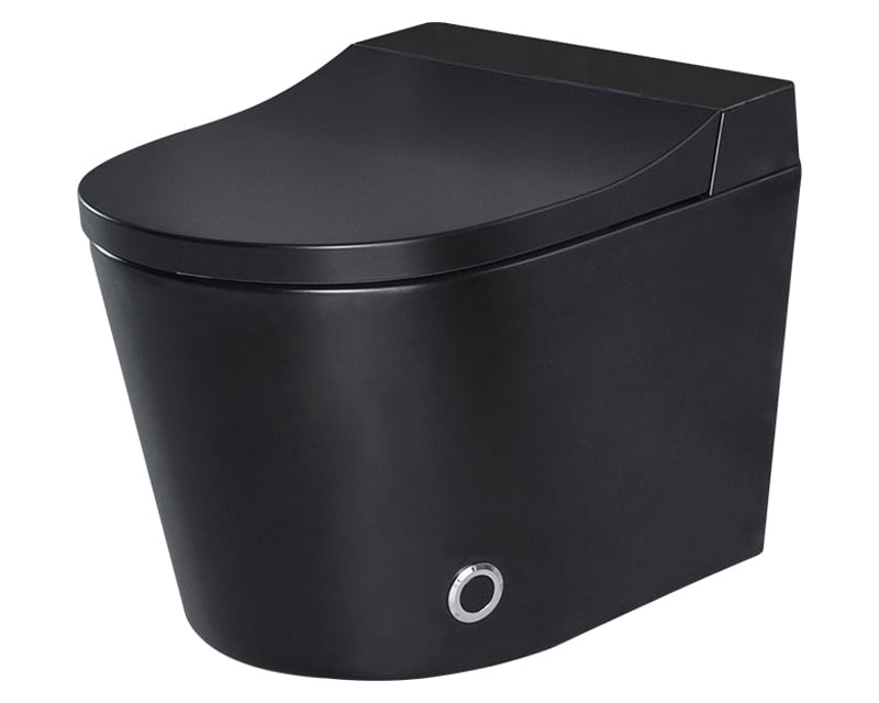 HMR - Set of Two Automatic Wall-Mounted Smart Bidet Toilet with In-Wall Tank Black 1.58 GPF