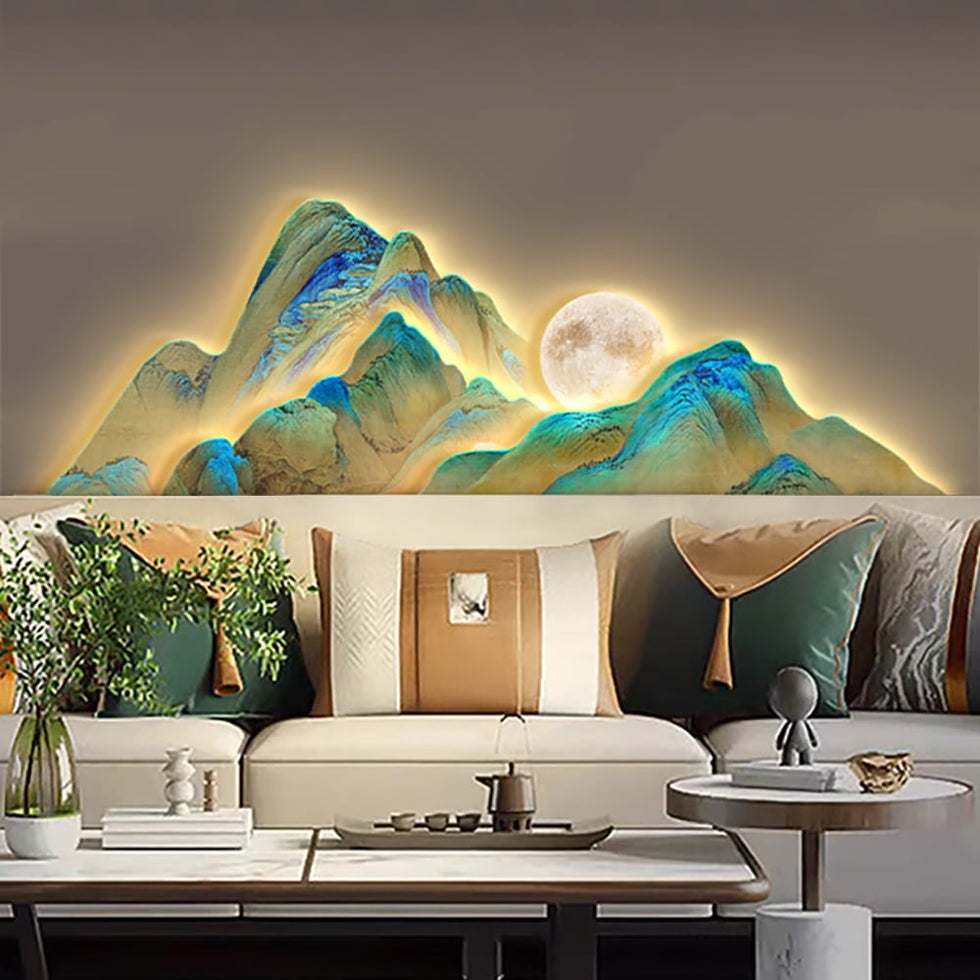 HMR - 39.4"LED Creative Irregular Mountain Light Wall Decoration Abstract Living Room Decor