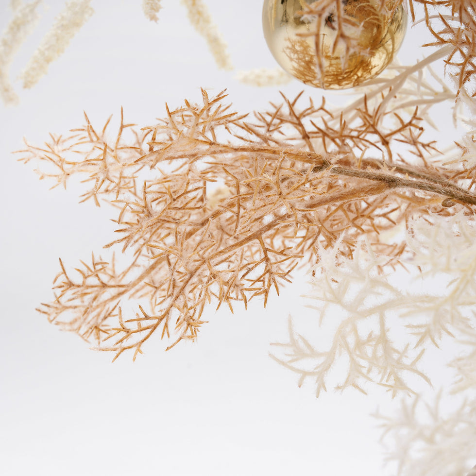 HMR - Christmas Rime Artifical Flower in Vase with Decorative Balls
