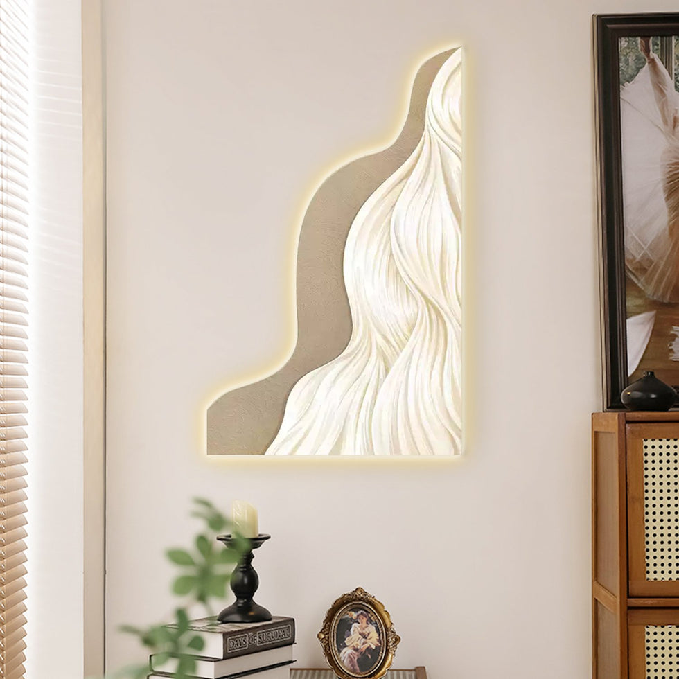HMR - 39.4" Modern Wall Art Home Decor Built-in LED Lights