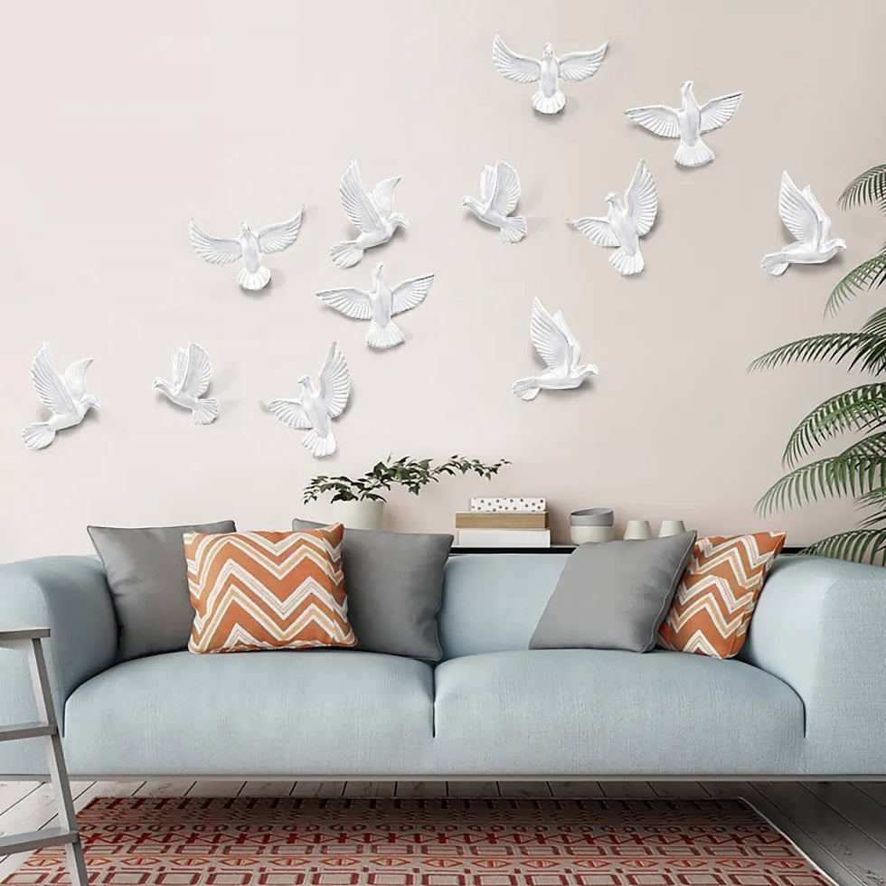 HMR - Flocking Birds Wall Decor (Set of 6)