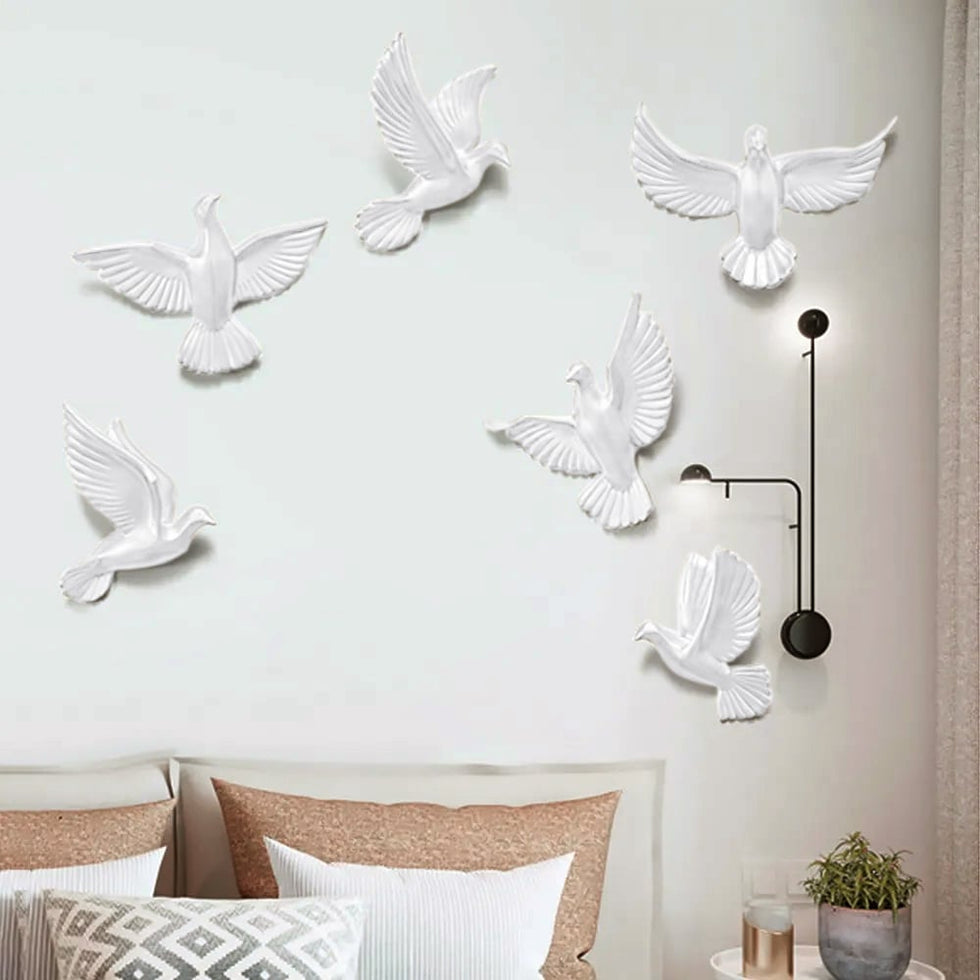 HMR - Flocking Birds Wall Decor (Set of 6)