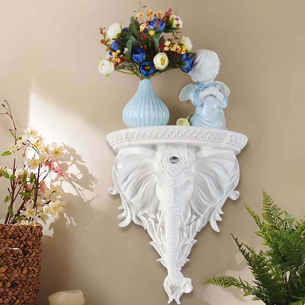 HMR - 3D Traditional Resin Elephant Wall Mounted Shelves Floating Art Wall Shelf