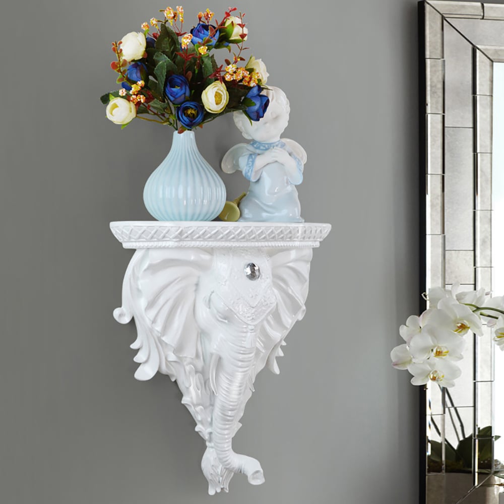 HMR - 3D Traditional Resin Elephant Wall Mounted Shelves Floating Art Wall Shelf