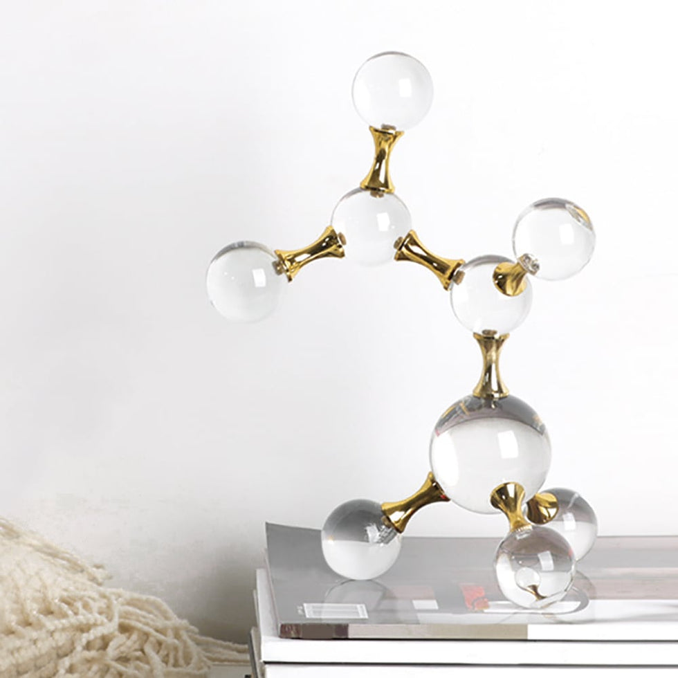 HMR - 9.8" Modern Crystal Ball Bubble Sculpture Decor Art 3D Molecular Ornament Living Room