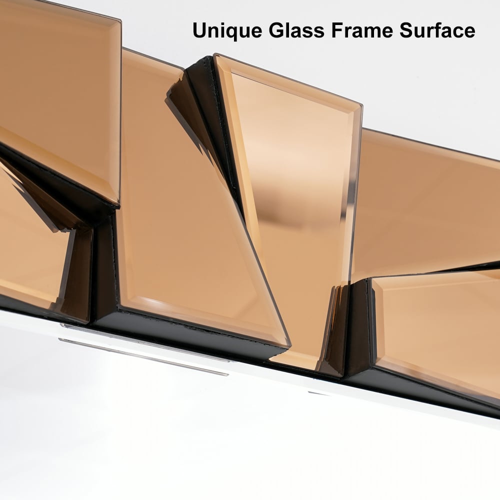 HMR - 31.5" x 63" Oversized Glam Rectangle Full Length Floor Mirror with 3D Glass Frame