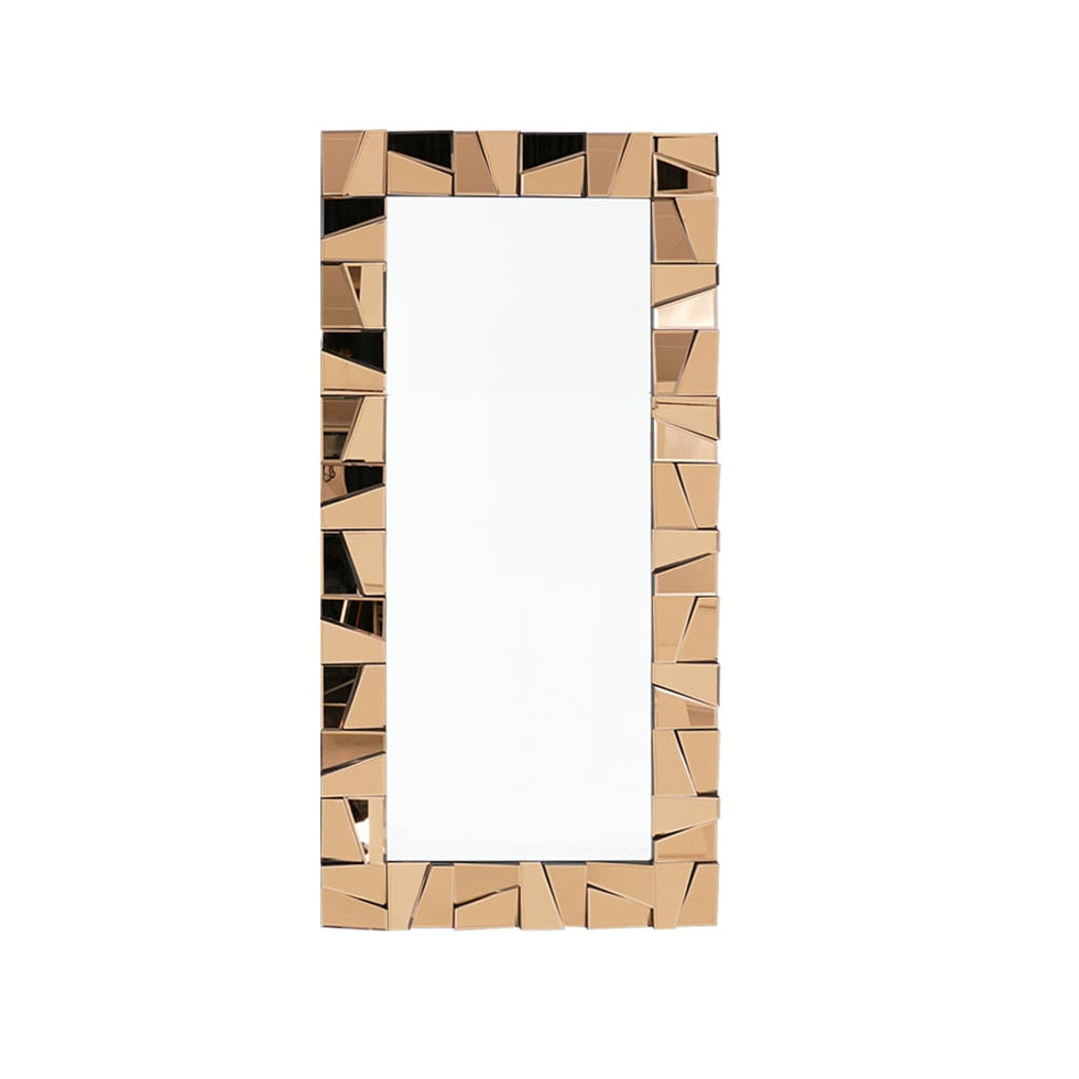 HMR - 31.5" x 63" Oversized Glam Rectangle Full Length Floor Mirror with 3D Glass Frame