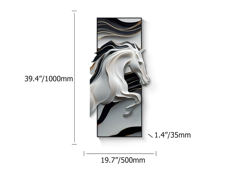 HMR - Creative Abstract Irregular Wall Hanging Decor Black& White Horse Home Decoration