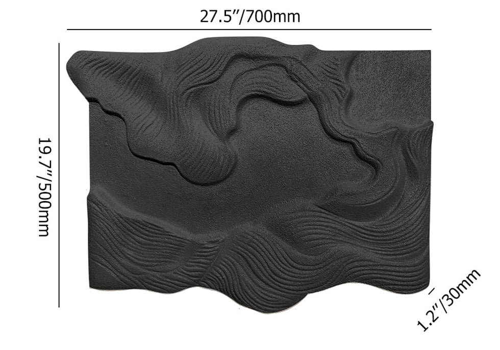 HMR - 3D Sea Waves Texture Painting Art Modern Abstract Ocean Wall Decor Living Room