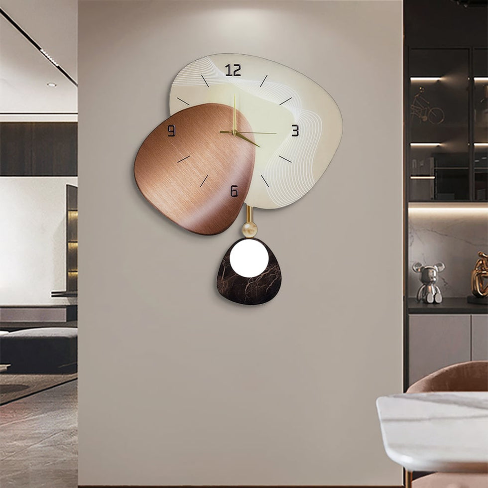 HMR - 23.6" Abstract Geometric Silent Wall Clock Modern Decor Art Living Room Bedroom