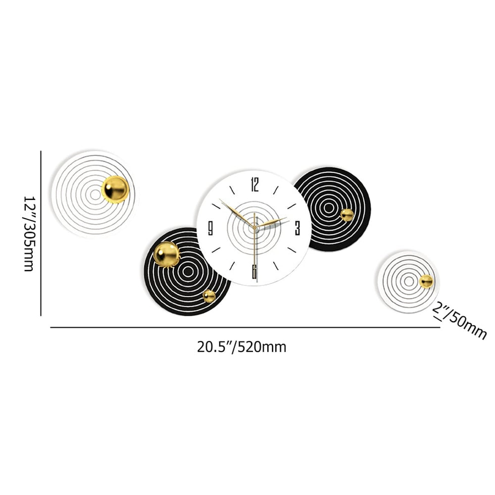 HMR - 20.5" Modern 3D Round Black & White Wall Clock
