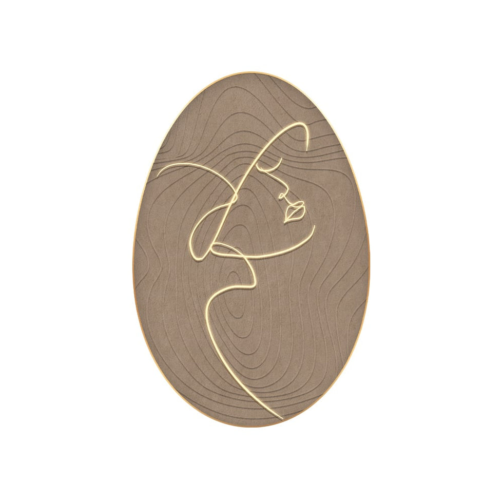 HMR - 31.5" Oval LED Abstract Wall Art Modern Woman Face Sculpture Decor Living Room Bedroom