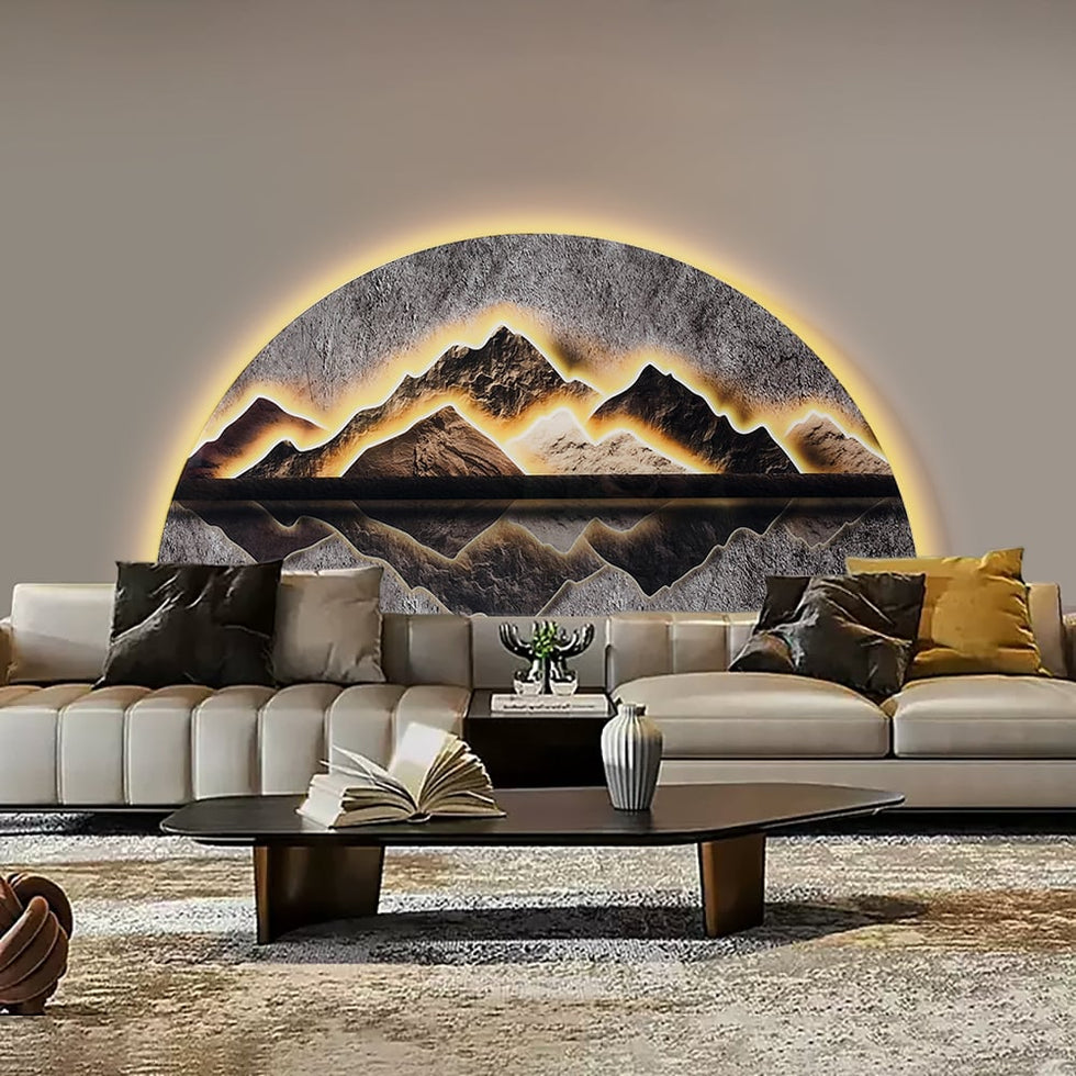 HMR - Modern Abstract LED Lighting Wall Decorative Painting Living Room Decorative