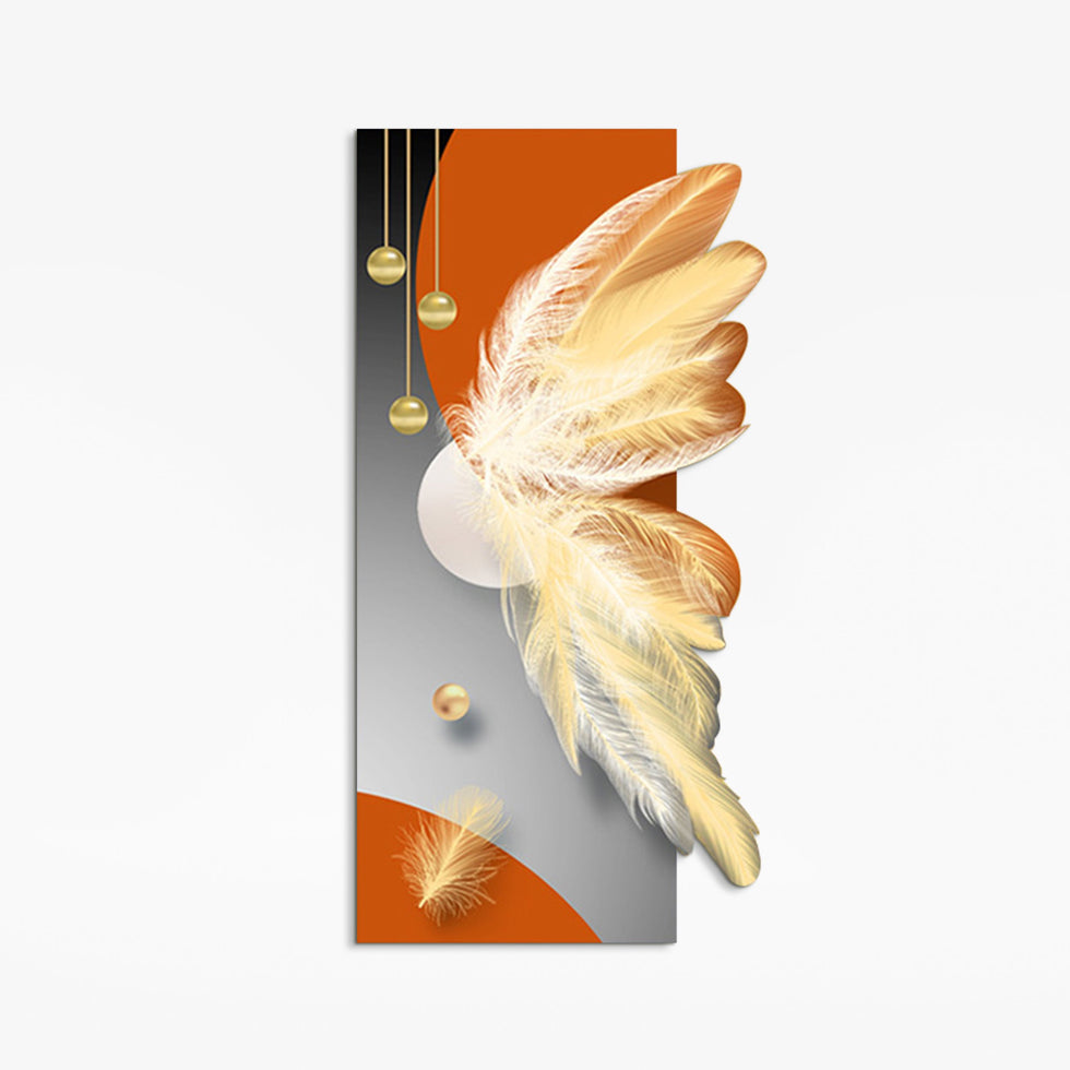 HMR - Modern Home Decor LED Wall Art with Unique Feather Design