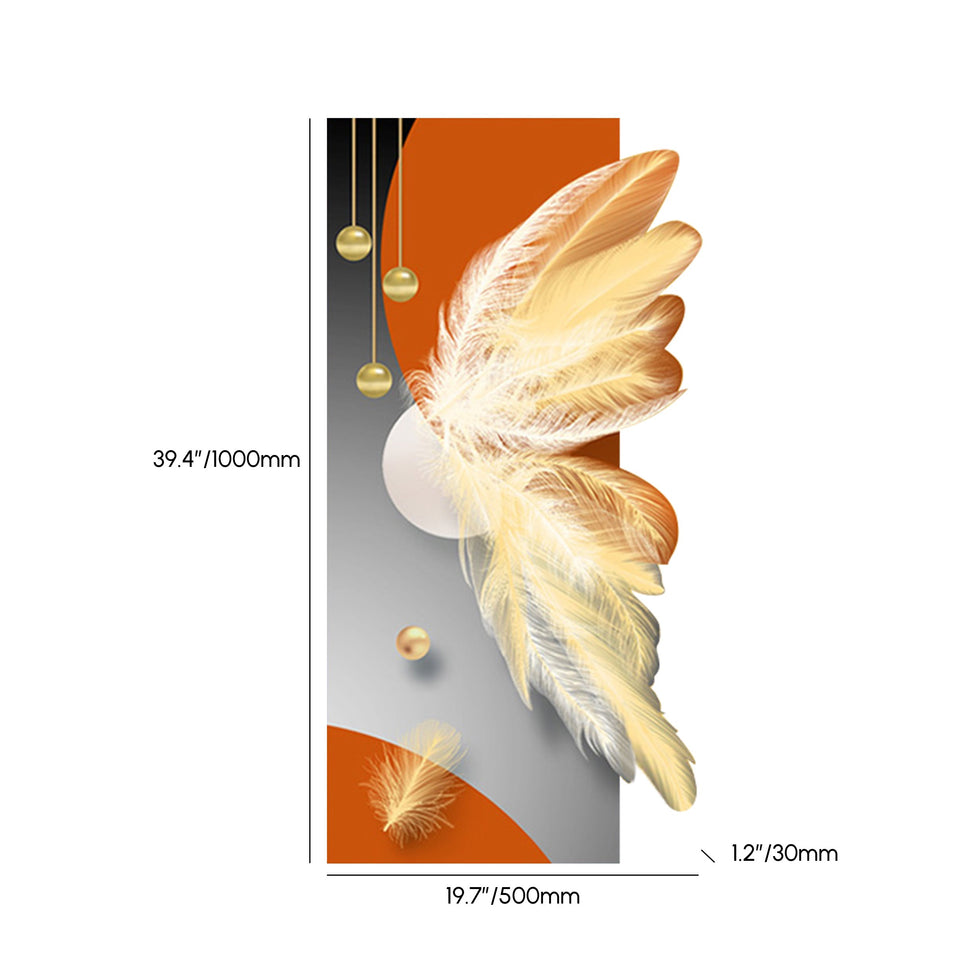 HMR - Modern Home Decor LED Wall Art with Unique Feather Design