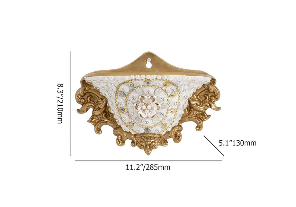 HMR - Shinely 11.2" European Retro Resin Wall Mount Flower Vase Decor Art Living Dining Room