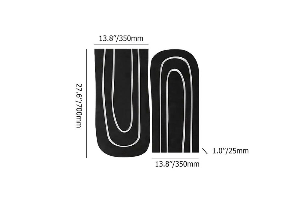 HMR - 2 Pieces Minimalist Abstract Geometric Wall Decor Art Set Living Room in Black & White