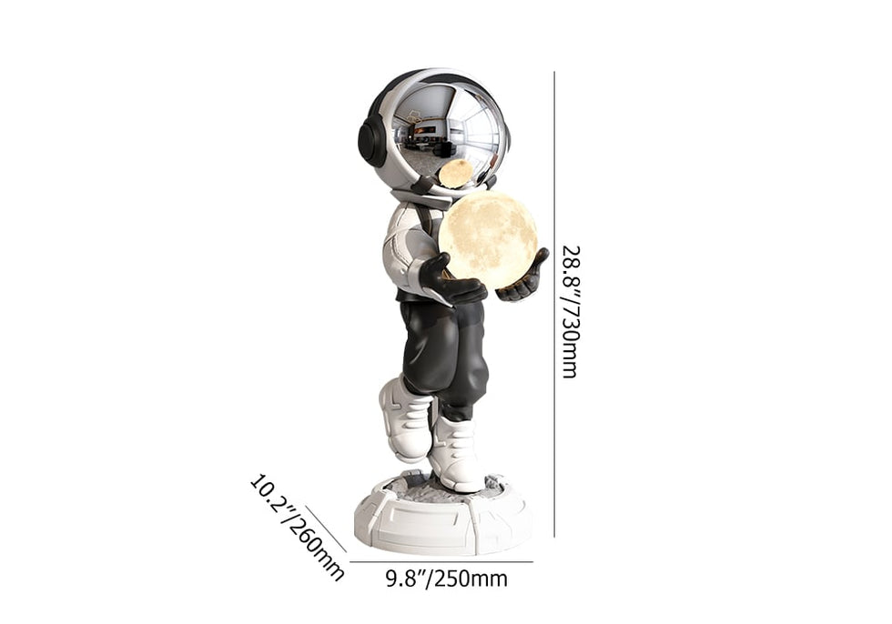 HMR - 28.8" Astronaut Floor Sculpture Figurine Ornament Art Decor with Ball Lamp USB Charging
