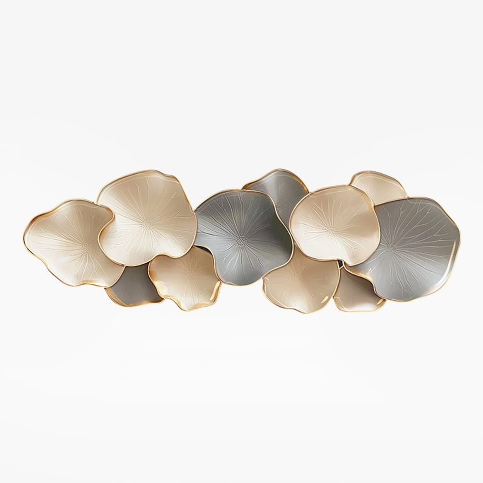 HMR - Textured Design Wall Decor in White and Gray with LED Light