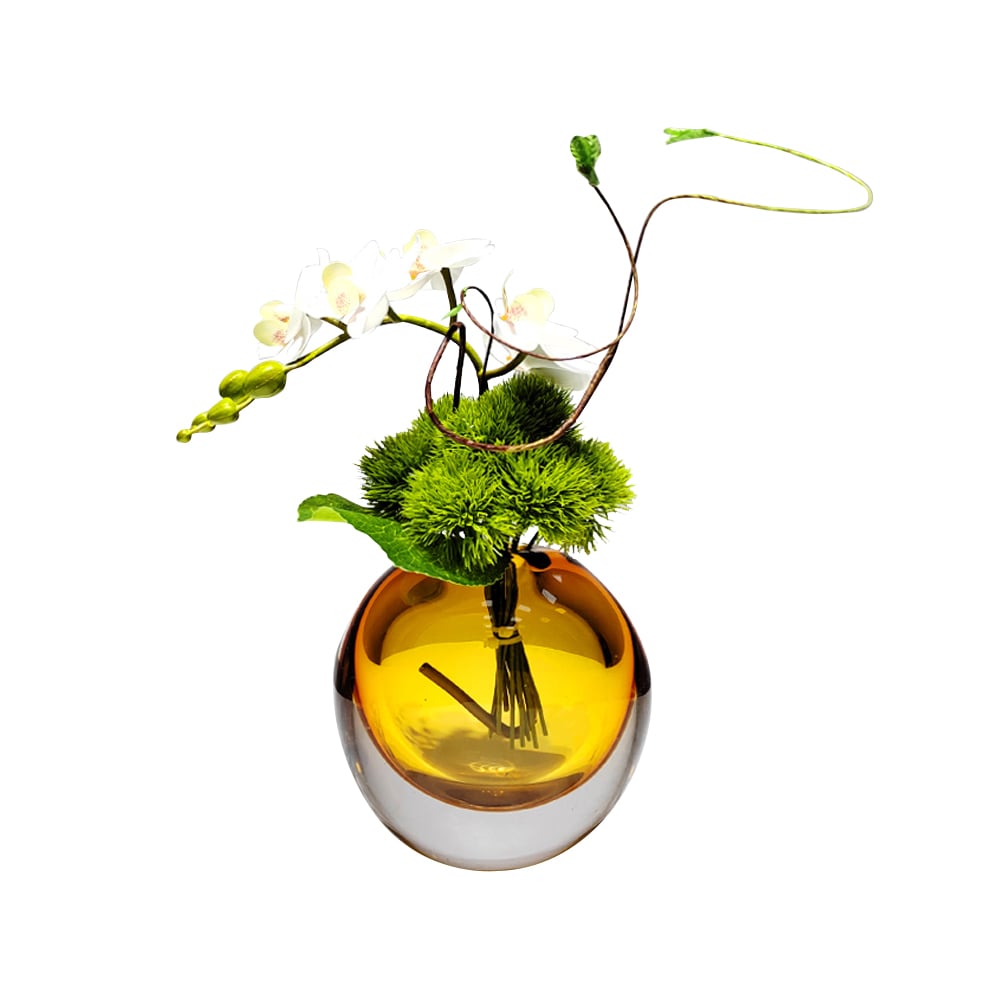 HMR - White Artificial Flower Arrangement in Vase Dining Table Centerpiece Fake Flower Decor