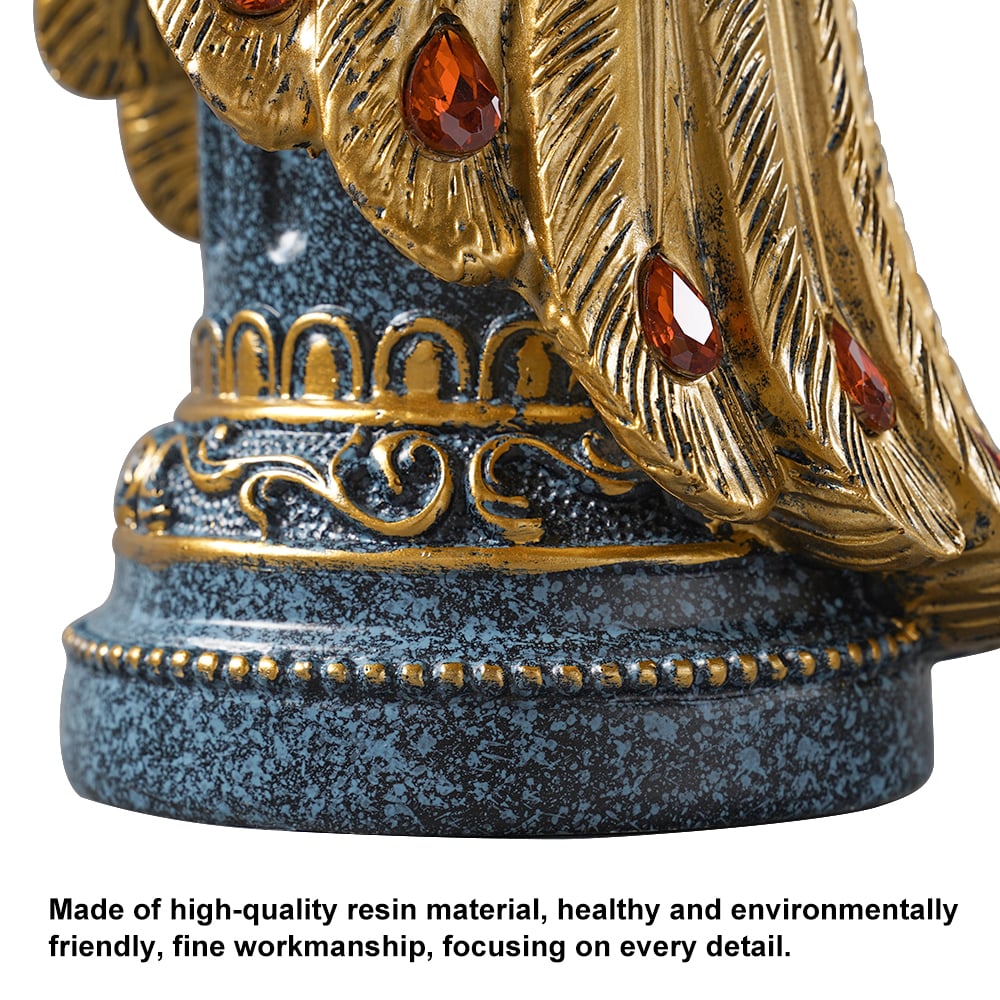 HMR - 27.6" Large Glam Peacock Floor Sculpture Decor Art Living Room Bedroom