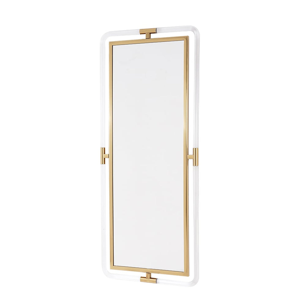 HMR - 47.2"Modern Gold Full Length Large Long Wall Mirror Decor Acrylic & Metal Frame